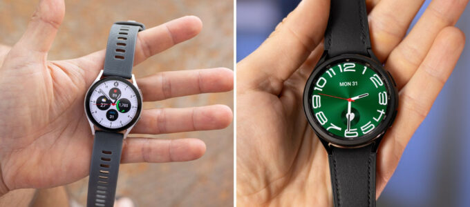 Srovnání velikosti a materiálů: Galaxy Watch 6 versus Watch 6 Classic