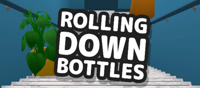 "Zábavná hra Rolling Down Bottles od indie vývojáře Nicka Zanguse - rolování lahví dolů po schodech na iOS a Androidu"