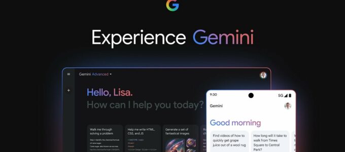 Google přejmenovává Bard na "Gemini" a spouští Google One AI Premium plán s pokročilým přístupem.