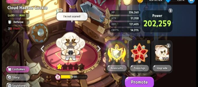 Průvodce Cookie Run Kingdom: Cloud Haetae Cookie a Beascuits s polevou