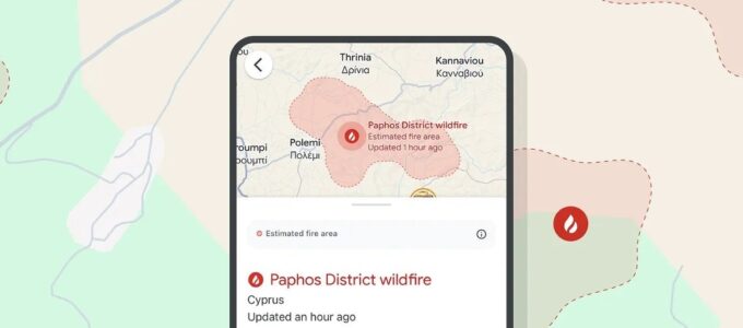 Google rozšiřuje varování před požáry v Evropě a Africe