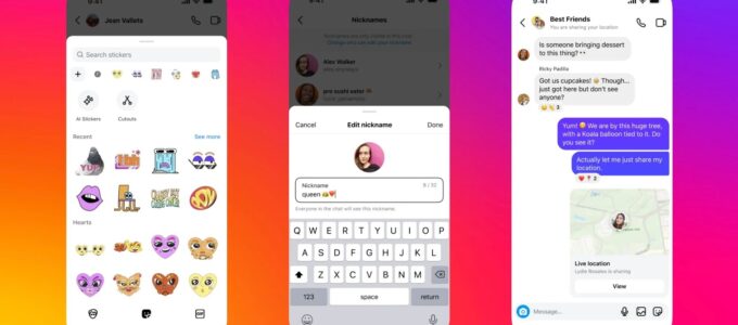 Instagram: Sdílení polohy a zábava v nové aktualizaci DMs