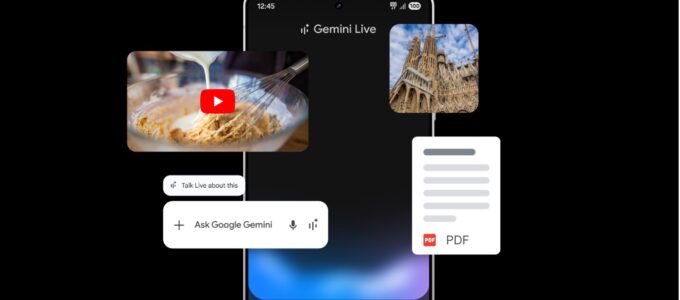 Google umožňuje sdílet obsah na Gemini Live